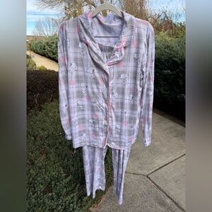 ❤️ Super Cute Gray and Pink Munki Munki Snoopy Pajama Set